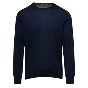 La Fileria Men Blue Crewneck Long Sleeve Sweater In Cashmere And Silk Man